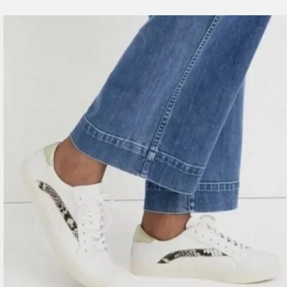 Madewell Sidewalk Low Top Sneakers in Snake Embossed Leather - Picture 1 of 12